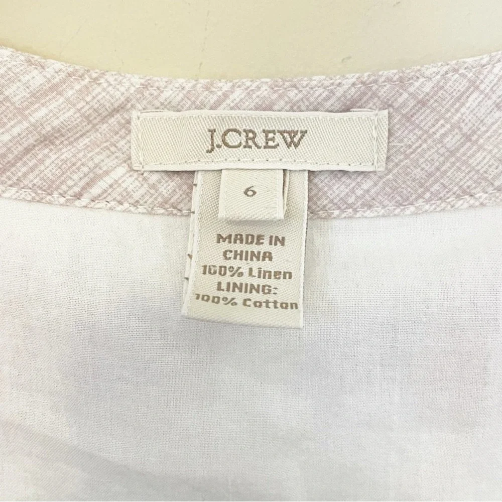 J. Crew White Tunic Dress with Purple and Peach Print